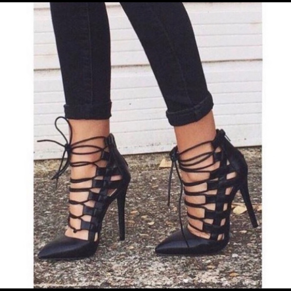 Black Strappy Heels